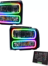 Oracle Lighting Pre-Assembled Halo Headlights (Black Housing) ColorSHIFT w/ 2.0 Controller SMD HL Ford F-250 | 350 2005-2007                                     - 7161-333 - Image 5