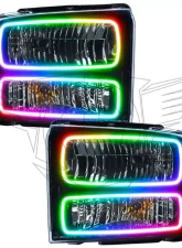 Oracle Lighting Pre-Assembled Halo Headlights (Black Housing) ColorSHIFT w/o Controller SMD HL Ford F-250 | 350 2005-2007                                     - 7161-334 - Image 5