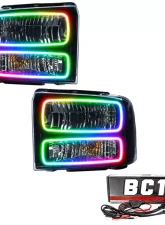 Oracle Lighting Pre-Assembled Halo Headlights (Black Housing) ColorSHIFT w/ BC1 Controller SMD HL Ford F-250 | F-350 2005-2007                                     - 7161-335 - Image 5