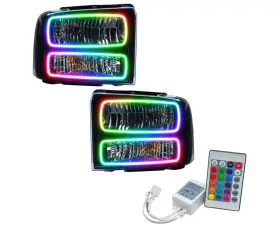 Oracle Lighting Pre-Assembled Halo Headlights (Black Housing) ColorSHIFT w/ Simple Controller SMD HL Ford F-250 | 350 2005-2007
