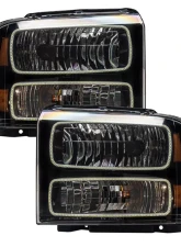 Oracle Lighting Pre-Assembled Halo Headlights (Black Housing) White Color SMD HL Ford F-250 | 350 2005-2007                                     - 7161-001 - Image 2