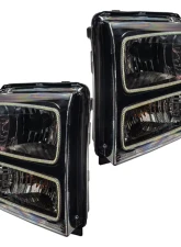 Oracle Lighting Pre-Assembled Halo Headlights (Black Housing) White Color SMD HL Ford F-250 | 350 2005-2007                                     - 7161-001 - Image 3