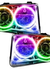 Oracle Lighting Pre-Assembled Halo Headlights (Non-HID) ColorSHIFT w/o Controller SMD HL Chrysler 300C V8 2005-2010                                     - 7163-334 - Image 5