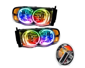 Oracle Lighting Pre-Assembled Halo Headlights ColorSHIFT w/ RF Controller SMD HL Dodge Ram 2002-2005