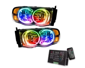 Oracle Lighting Pre-Assembled Halo Headlights ColorSHIFT w/ 2.0 Controller SMD HL Dodge Ram 2002-2005