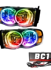 Oracle Lighting Pre-Assembled Halo Headlights ColorSHIFT w/ BC1 Controller SMD HL Dodge Ram 2002-2005                                     - 7164-335 - Image 5