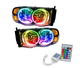 Oracle Lighting Pre-Assembled Halo Headlights ColorSHIFT w/ Simple Controller SMD HL Dodge Ram 2002-2005