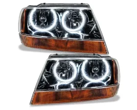 Oracle Lighting Pre-Assembled Halo Headlights (Black Housing) White Color SMD HL Jeep Grand Cherokee 1999-2004