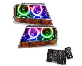 Oracle Lighting Pre-Assembled Halo Headlights (Black Housing) ColorSHIFT w/ 2.0 Controller SMD HL Jeep Grand Cherokee 1999-2004
