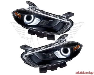 Oracle Lighting Pre-Assembled Halo Headlights (Halogen Style - Black) White Color SMD HL Dodge Dart 2013-2016 - 7169-001