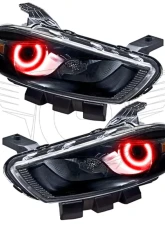 Oracle Lighting Pre-Assembled Halo Headlights (Halogen Style - Black) Red Color SMD HL Dodge Dart 2013-2016                                     - 7169-003 - Image 5