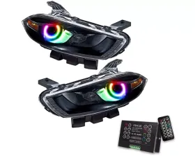 Oracle Lighting Pre-Assembled Halo Headlights (Halogen Style - Black) ColorSHIFT w/ 2.0 Controller SMD HL Dodge Dart 2013-2016