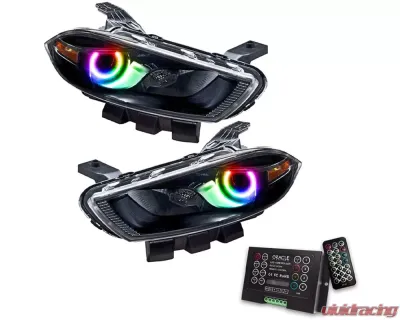 Oracle Lighting Pre-Assembled Halo Headlights (Halogen Style - Black) ColorSHIFT w/ 2.0 Controller SMD HL Dodge Dart 2013-2016 - 7169-333