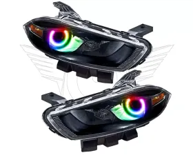 Oracle Lighting Pre-Assembled Halo Headlights (Halogen Style - Black) ColorSHIFT w/o Controller SMD HL Dodge Dart 2013-2016