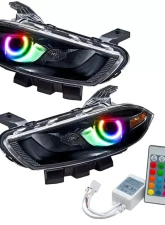 Oracle Lighting Pre-Assembled Halo Headlights (Halogen Style - Black) ColorSHIFT w/ Simple Controller SMD HL Dodge Dart 2013-2016                                     - 7169-504 - Image 5