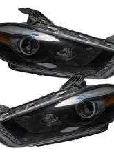 Oracle Lighting Pre-Assembled Halo Headlights (Halogen Style - Black) ColorSHIFT w/o Controller SMD HL Dodge Dart 2013-2016                                     - 7169-334 - Image 2