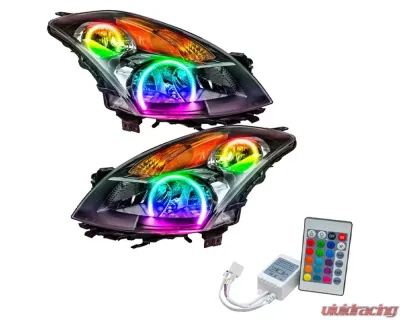 Oracle Lighting Pre-Assembled Halo Headlights (Halogen - Black) ColorSHIFT w/ Simple Controller SMD HL Nissan Altima Sedan 2007-2009 - 7170-504