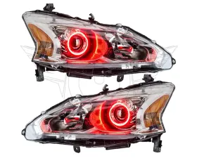 Oracle Lighting Pre-Assembled Halo Headlights (Halogen) Red Color SMD HL Nissan Altima Sedan 2013-2015