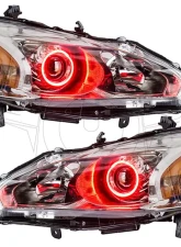 Oracle Lighting Pre-Assembled Halo Headlights (Halogen) Red Color SMD HL Nissan Altima Sedan 2013-2015                                     - 7172-003 - Image 5