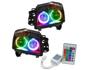 Oracle Lighting Pre-Assembled Halo Headlights ColorSHIFT w/ Simple Controller SMD HL Nissan Titan 2008-2015