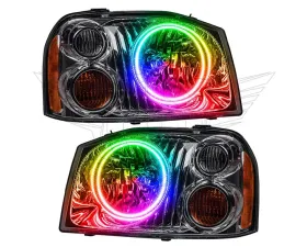 Oracle Lighting Pre-Assembled Dual Halo Headlights ColorSHIFT w/o Controller SMD HL Nissan Frontier 2001-2004