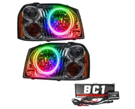 Oracle Lighting Pre-Assembled Dual Halo Headlights ColorSHIFT w/ BC1 Controller SMD HL Nissan Frontier 2001-2004