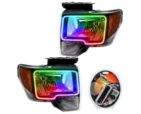 Oracle Lighting Pre-Assembled LED Halo Headlights (Non-HID Chrome Housing) ColorSHIFT w/ RF Controller Ford F-150 2009-2014