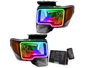 Oracle Lighting Pre-Assembled LED Halo Headlights (Non-HID Chrome Housing) ColorSHIFT w/ 2.0 Controller Ford F-150 2009-2014