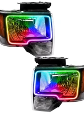 Oracle Lighting Pre-Assembled LED Halo Headlights (Non-HID Chrome Housing) ColorSHIFT w/o Controller Ford F-150 2009-2014                                     - 7187-334 - Image 5