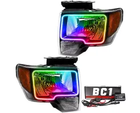 Oracle Lighting Pre-Assembled LED Halo Headlights (Non-HID Chrome Housing) ColorSHIFT w/ BC1 Controller Ford F-150 2009-2014
