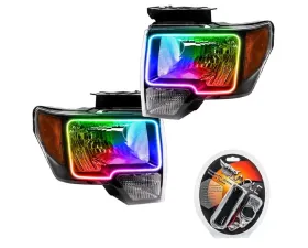 Oracle Lighting Pre-Assembled Halo Headlights (Black Housing) ColorSHIFT w/ RF Controller LED HL Ford F-150 2009-2014