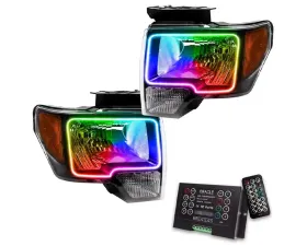 Oracle Lighting Pre-Assembled Halo Headlights (Black Housing) ColorSHIFT w/ 2.0 Controller LED HL Ford F-150 2009-2014