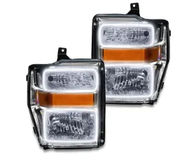 Oracle Lighting Pre-Assembled Halo Headlights (Chrome Housing) White Color Ford F250 | 350 Super Duty 2008-2010