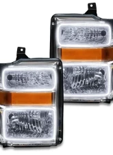 Oracle Lighting Pre-Assembled Halo Headlights (Chrome Housing) White Color Ford F250 | 350 Super Duty 2008-2010                                     - 7189-001 - Image 5
