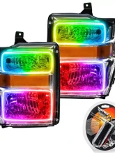 Oracle Lighting Pre-Assembled Halo Headlights (Chrome Housing) ColorSHIFT w/ RF Controller Ford F250 | 350 Super Duty 2008-2010                                     - 7189-330 - Image 5