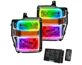 Oracle Lighting Pre-Assembled Halo Headlights (Chrome Housing) ColorSHIFT w/ 2.0 Controller Ford F250 | 350 Super Duty 2008-2010