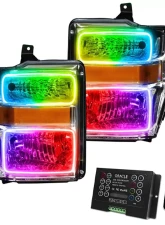 Oracle Lighting Pre-Assembled Halo Headlights (Chrome Housing) ColorSHIFT w/ 2.0 Controller Ford F250 | 350 Super Duty 2008-2010                                     - 7189-333 - Image 5
