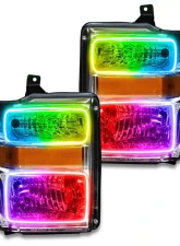 Oracle Lighting Pre-Assembled Halo Headlights (Chrome Housing) ColorSHIFT w/o Controller Ford F250 | 350 Super Duty 2008-2010                                     - 7189-334 - Image 5