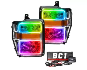 Oracle Lighting Pre-Assembled Halo Headlights (Chrome Housing) ColorSHIFT w/ BC1 Controller Ford F250 | 350 Super Duty 2008-2010