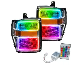 Oracle Lighting Pre-Assembled Halo Headlights (Chrome Housing) ColorSHIFT w/ Simple Controller Ford F250 | 350 Super Duty 2008-2010