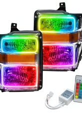 Oracle Lighting Pre-Assembled Halo Headlights (Chrome Housing) ColorSHIFT w/ Simple Controller Ford F250 | 350 Super Duty 2008-2010                                     - 7189-504 - Image 5