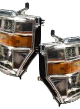 Oracle Lighting Pre-Assembled Halo Headlights (Chrome Housing) ColorSHIFT w/ BC1 Controller Ford F250 | 350 Super Duty 2008-2010                                     - 7189-335 - Image 3