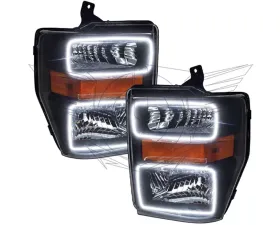 Oracle Lighting Pre-Assemble LED Halo Headlights (Black Housing) White Color Ford F250 | 350 Super Duty 2008-2010
