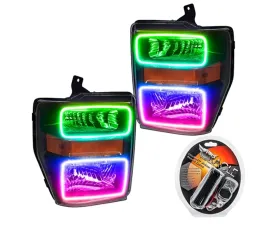 Oracle Lighting Pre-Assemble LED Halo Headlights (Black Housing) ColorSHIFT w/ RF Controller Ford F250 | 350 Super Duty 2008-2010