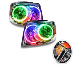 Oracle Lighting Pre-Assembled Headlights - Chrome LED Halo Kit ColorSHIFT Dodge Durango 2007-2009