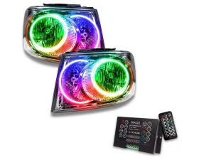 Oracle Lighting Pre-Assembled Headlights - Chrome LED Halo Kit ColorSHIFT 2.0 Dodge Durango 2007-2009
