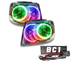 Oracle Lighting Pre-Assembled Headlights - Chrome LED Halo Kit White Dodge Durango 2007-2009 ColorSHIFT - BC1