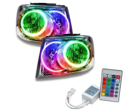 Oracle Lighting Pre-Assembled Headlights - Chrome LED Halo Kit ColorSHIFT - Simple Dodge Durango 2007-2009