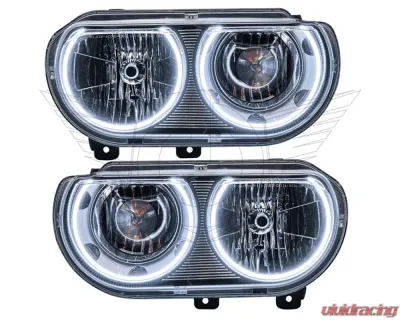 Oracle Lighting Pre-Assembled Halo Headlights (Non-HID Chrome Housing) White Color SMD HL Dodge Challenger 2008-2014 - 7720-001