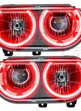 Oracle Lighting Pre-Assembled Halo Headlights (Non-HID Chrome Housing) Red Color SMD HL Dodge Challenger 2008-2014                                     - 7720-003 - Image 5